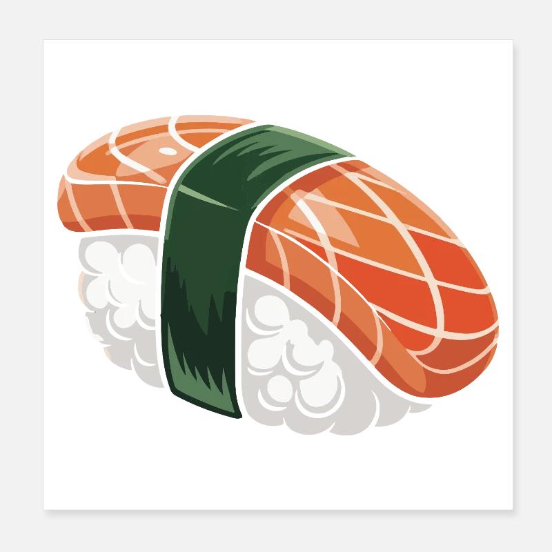 Sushi nigiri avec ruban vert Poster 20 x 20 cm