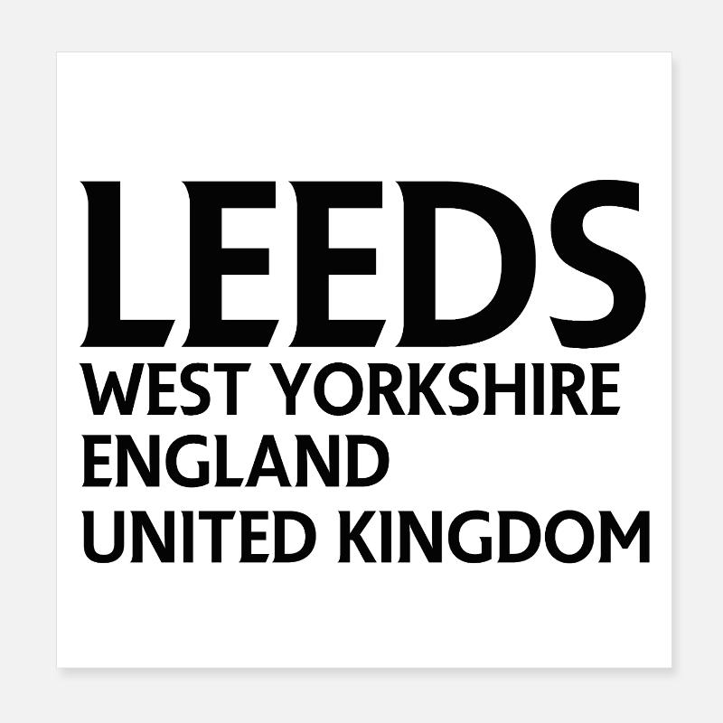 Leeds – England Lyrics Design Poster 8" x 8" (20x20 cm)
