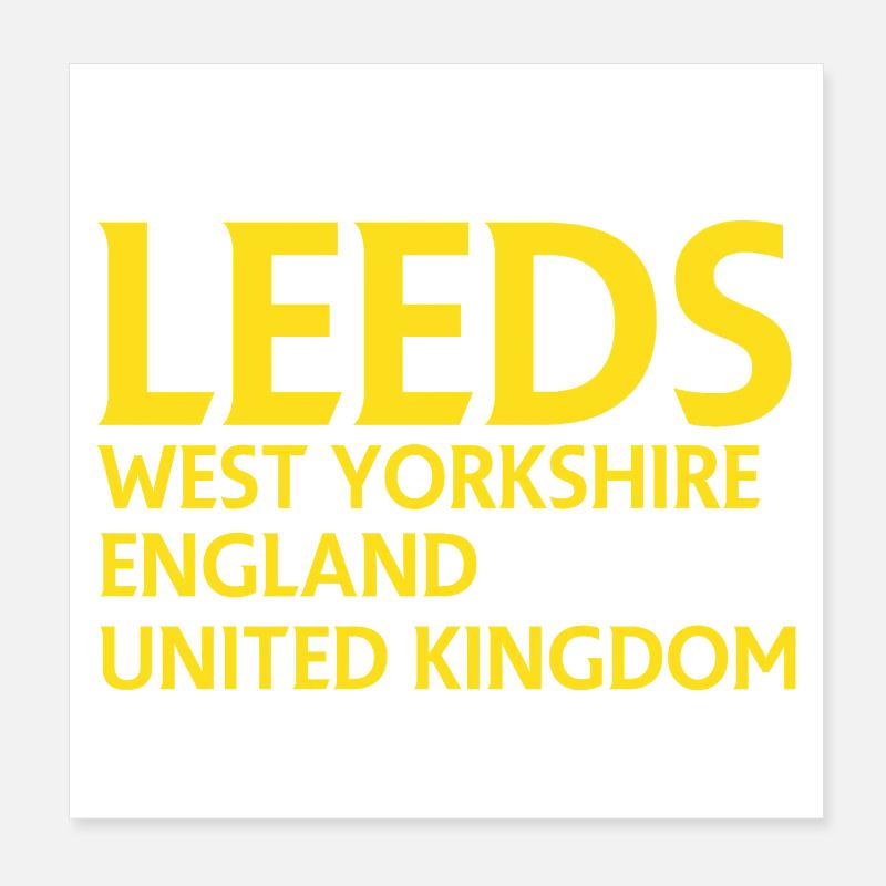 Leeds – England Liedtextdesign Poster 20x20 cm