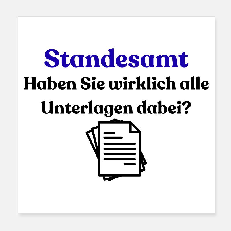 Standesamt Typo Hochzeitslook Poster 20x20 cm