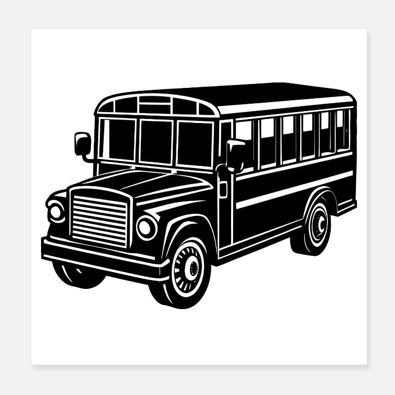 School bus Poster 8" x 8" (20x20 cm)