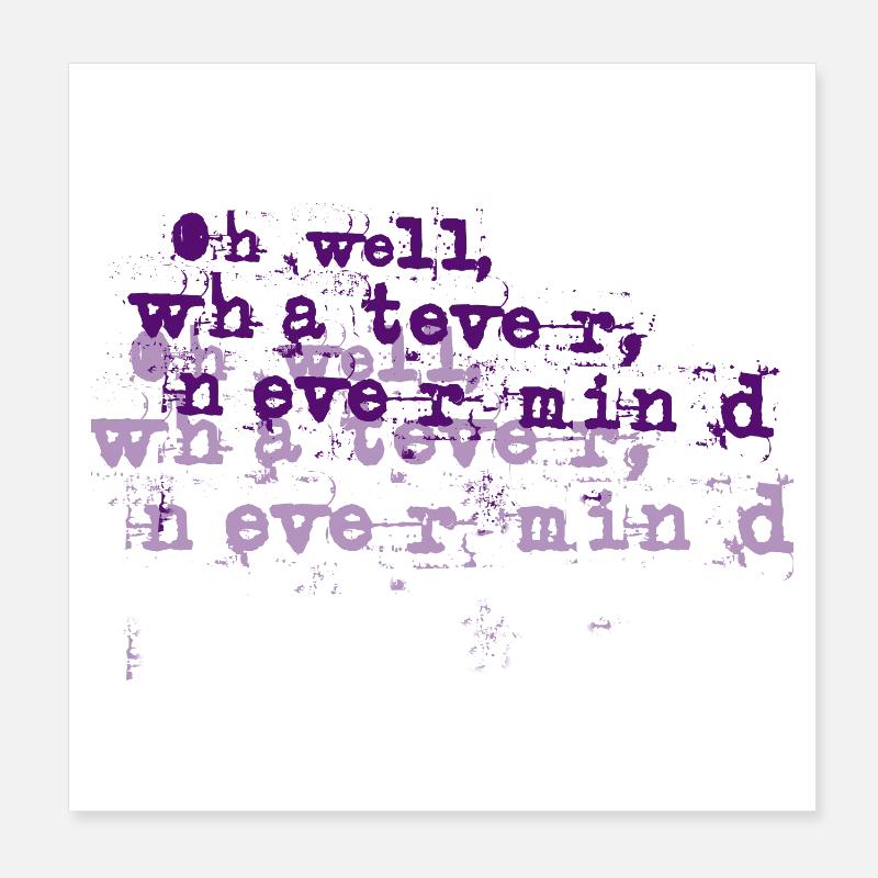 Explosion typographique grunge violette - laisse tomber Poster 20 x 20 cm