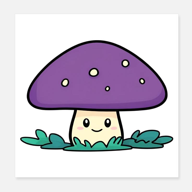 Héros Câlin Champignon Violet Poster 20 x 20 cm