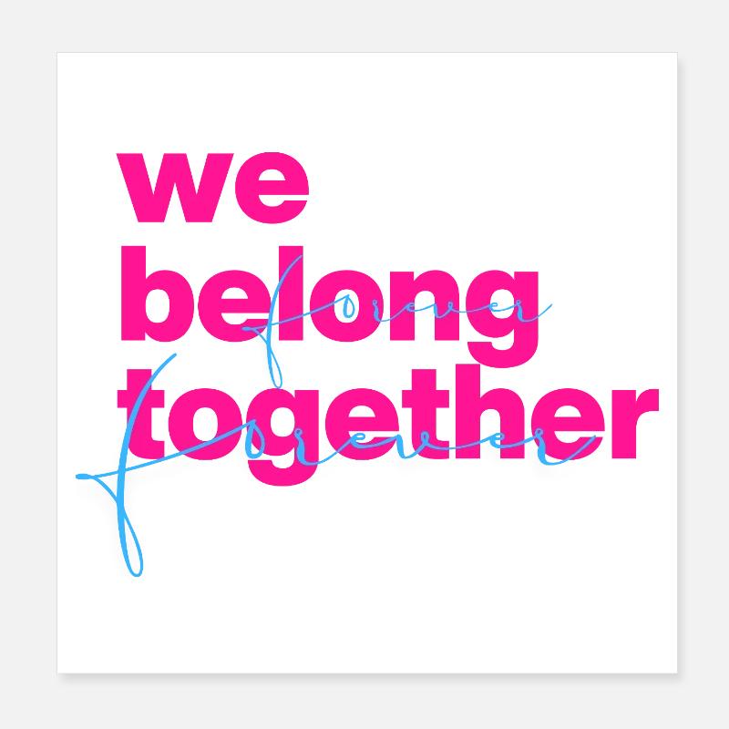 Nous sommes faits l’un pour l’autre, Neon Script Poster 20 x 20 cm