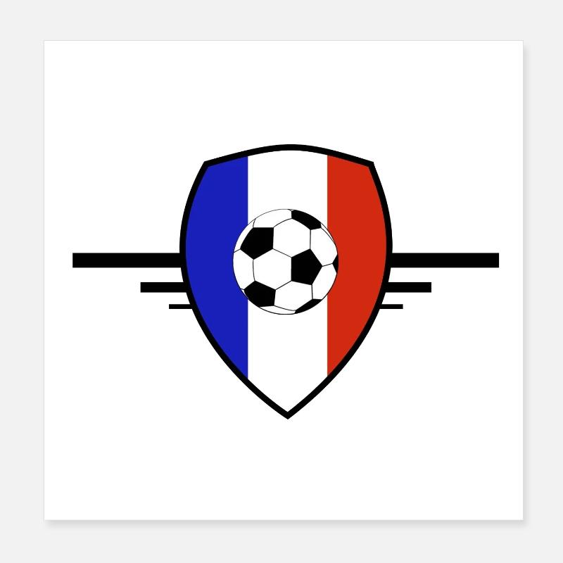 Fußballwappen Frankreichs - Poster 20x20 cm - Weiß