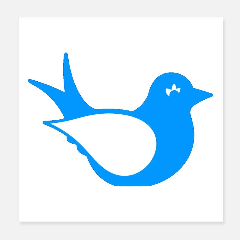 vogel silhouette sitzend, tiermotiv Poster 20x20 cm