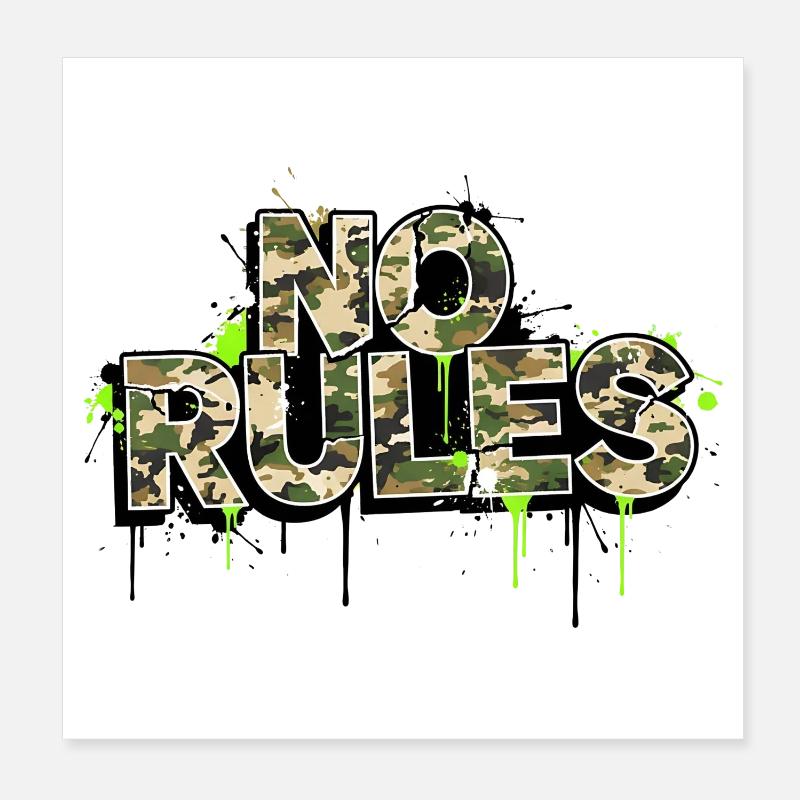 Graffiti Camouflage sans règles Poster 20 x 20 cm