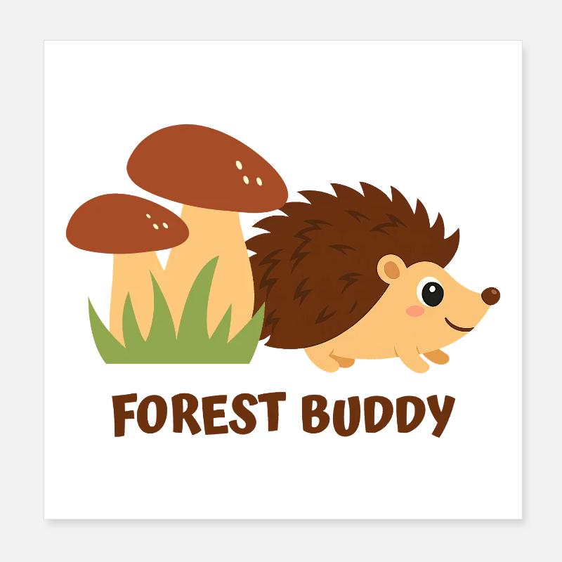 Hérisson ami de la forêt Poster 20 x 20 cm