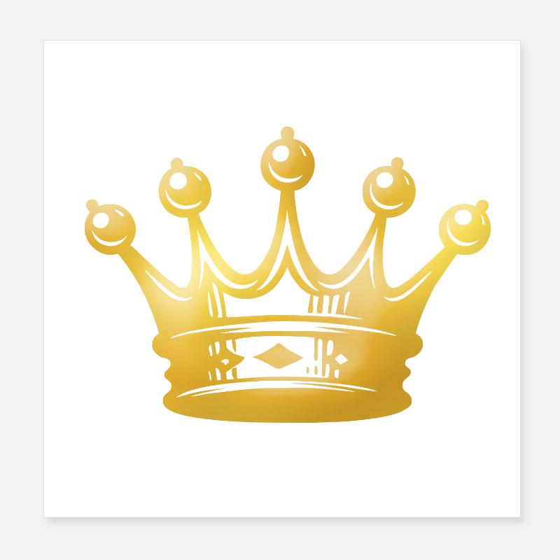 Silhouette couronne d’or Poster 20 x 20 cm