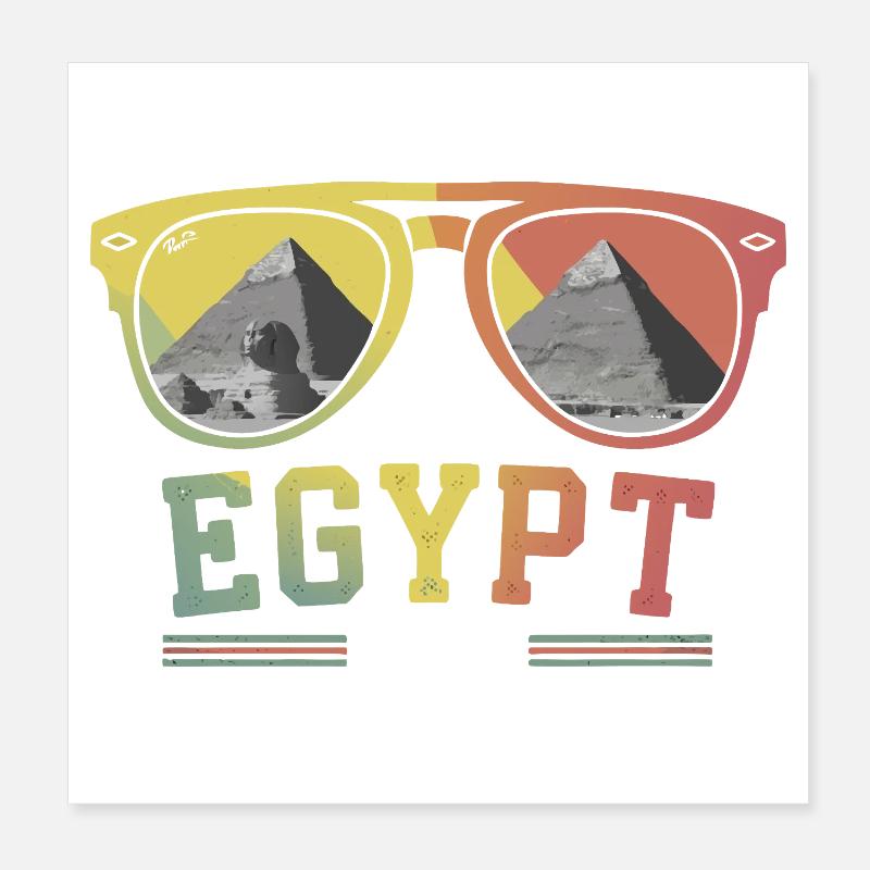 Vacances en Égypte 2026 Pyramides Poster 20 x 20 cm