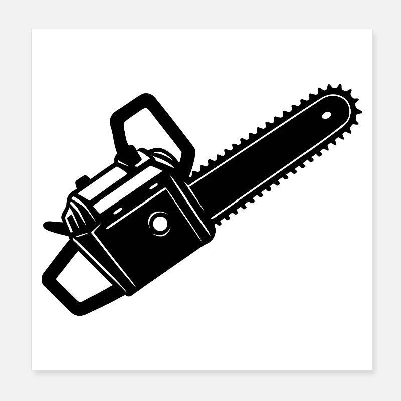 Tronçonneuse à bois Poster 20 x 20 cm