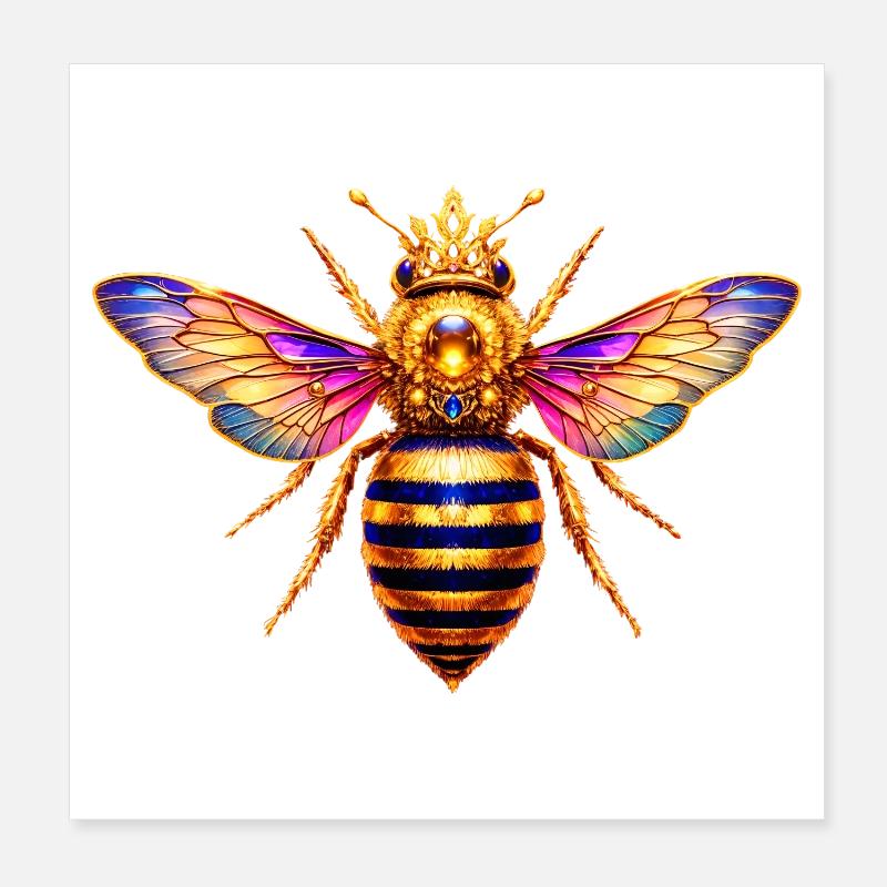 Queen Bee Bienenkönigin Poster 20x20 cm