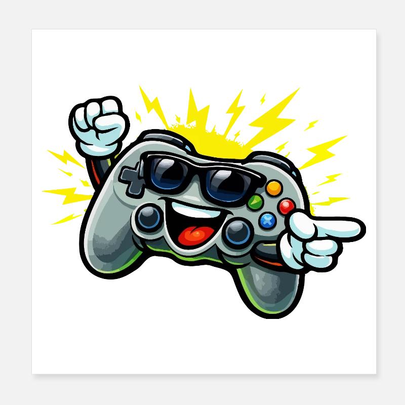 Retro Controller Spaß Poster 20x20 cm