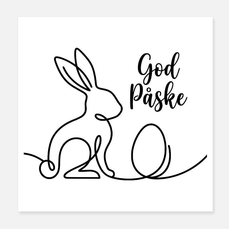 God Påske, Chemise de Pâques en forme de lapin mignon, sac, sweat à capuche Poster 20 x 20 cm