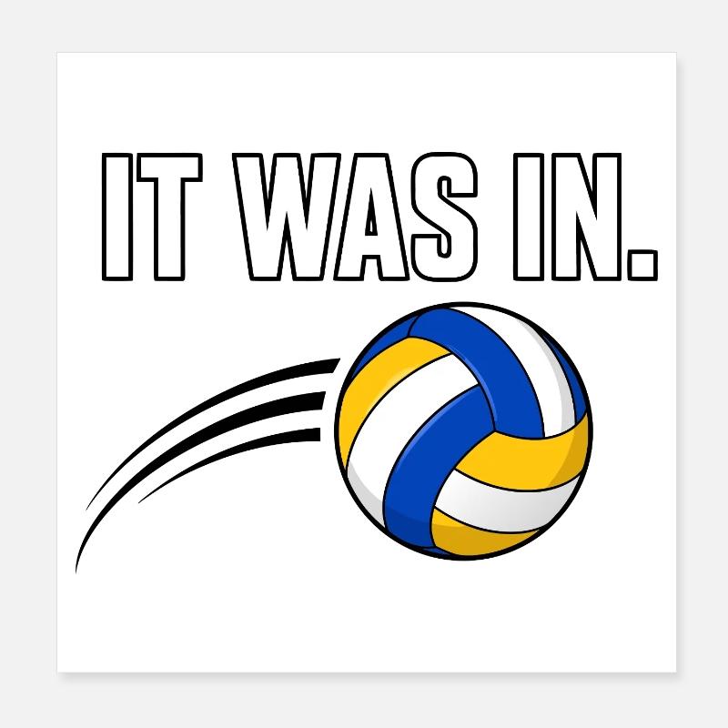 It was inside! Volleyball Design Poster 8" x 8" (20x20 cm)