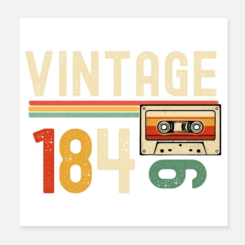 Vintage 80s cassette rétro Poster 20 x 20 cm