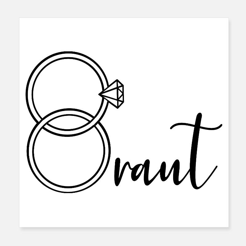 Ringe Hochzeit Braut Poster 20x20 cm