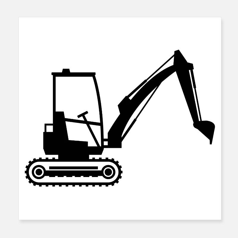 Excavatrice Poster 20 x 20 cm