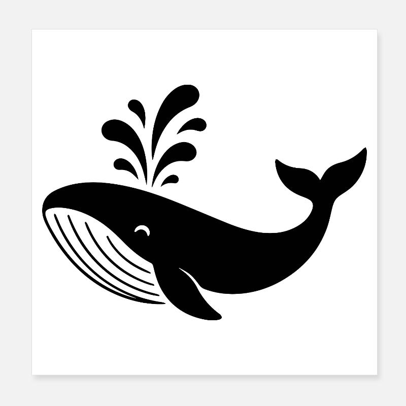 whale Poster 8" x 8" (20x20 cm)