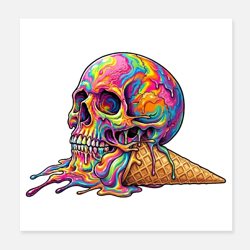 Cream Skull  Poster 20 x 20 cm