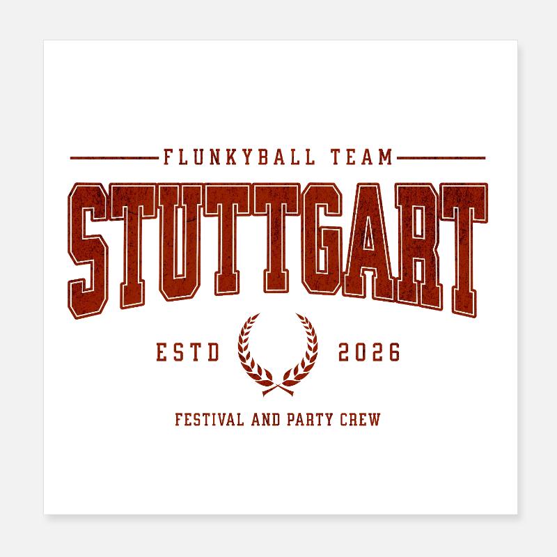 Maillot classique de l’équipe professionnelle de Flunkyball Stuttgart Poster 20 x 20 cm