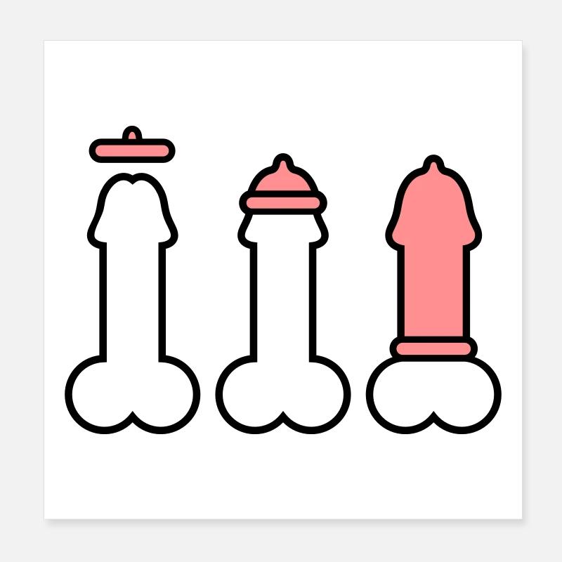 Condom 2 clr Poster 20 x 20 cm
