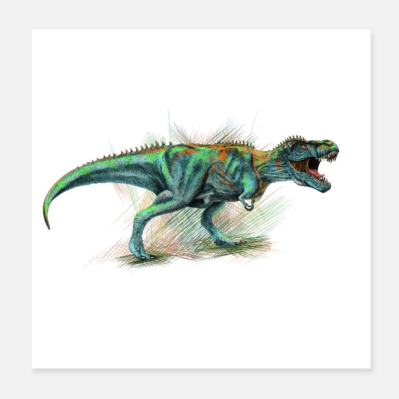 Dinosaur - Poster 20 x 20 cm - blanc