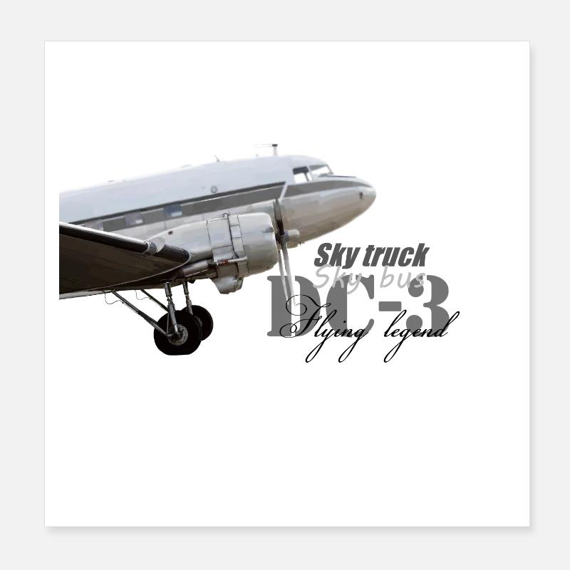 DC-3 Poster 20 x 20 cm