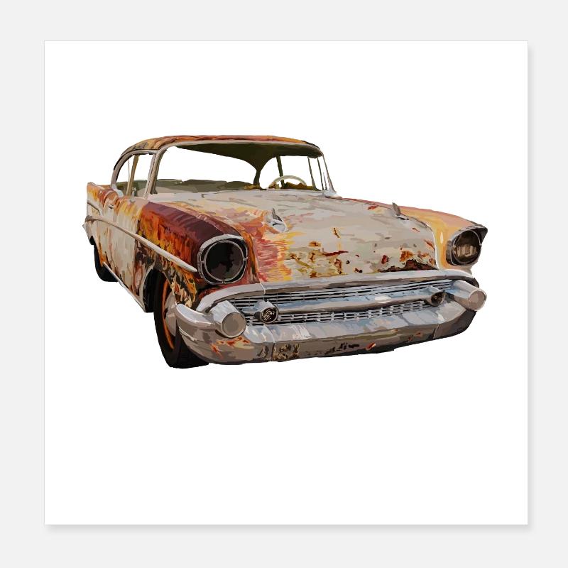 Rostiges Auto Poster 20x20 cm