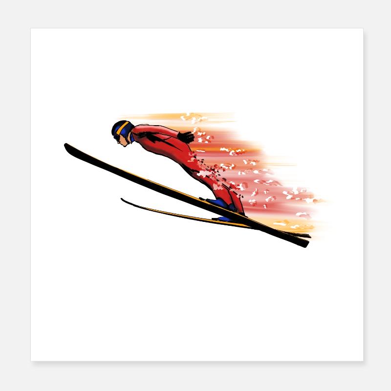 Saut à ski Poster 20 x 20 cm