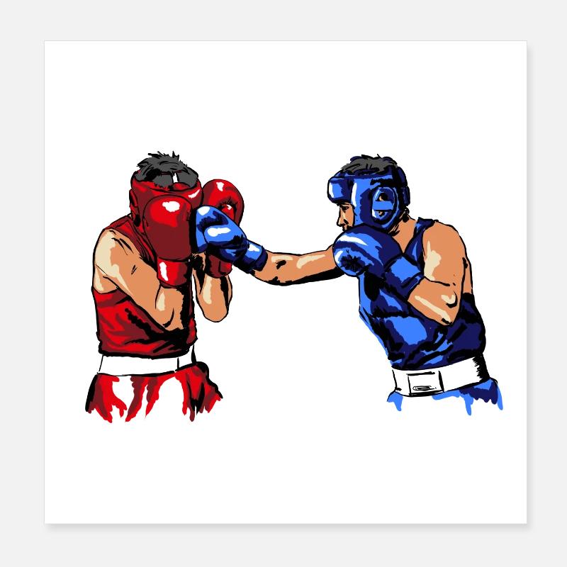 Boxing - Poster 20x20 cm - Weiß