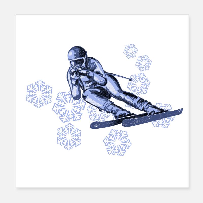 skiing Poster 20 x 20 cm