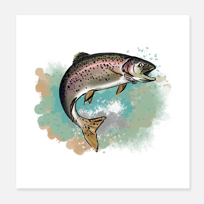 Forelle Poster 20x20 cm