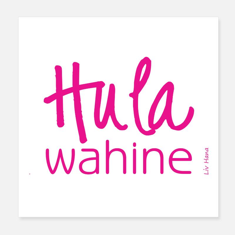 Hula wahine - Poster 20x20 cm - Weiß
