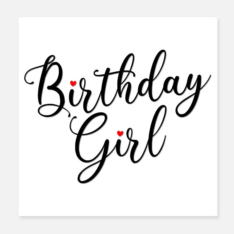 Geburtstagskind Skript Herzen Poster 20x20 cm