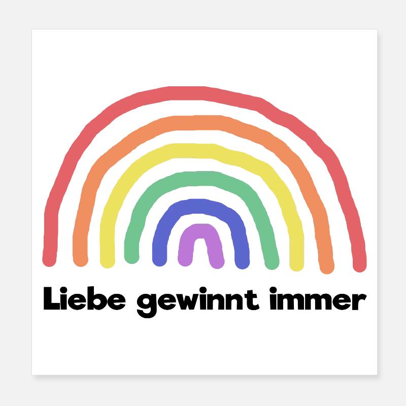 Regenbogen Liebe Statement Freiheit Frieden Poster 20x20 cm