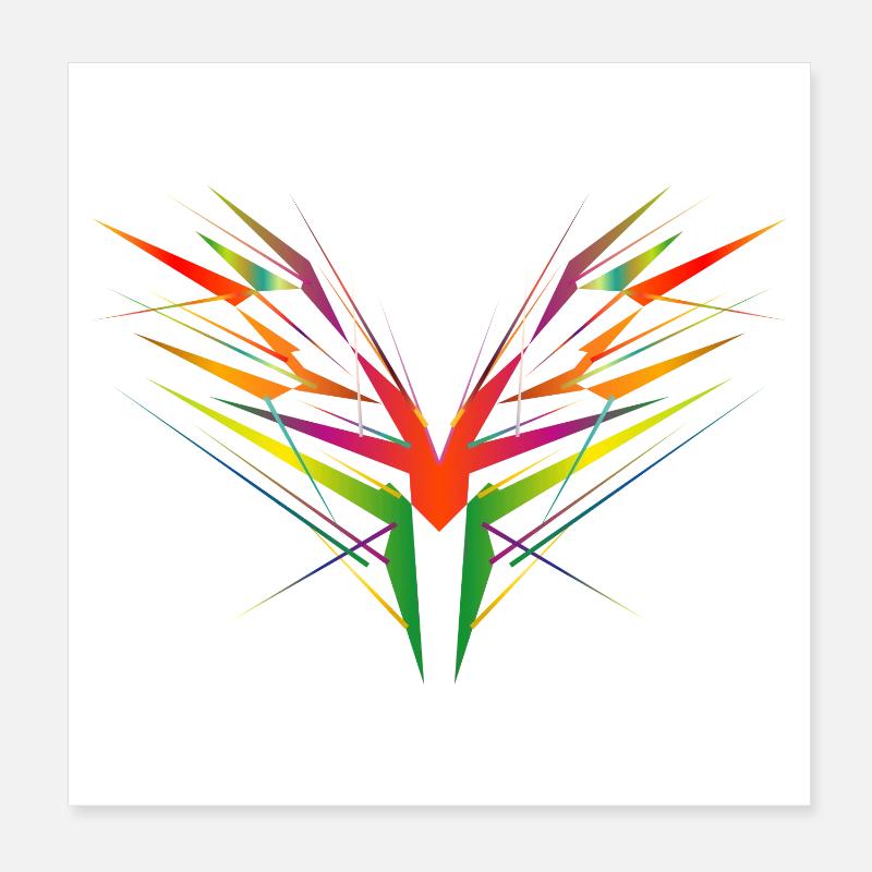 forme d’aile abstraite colorée Poster 20 x 20 cm