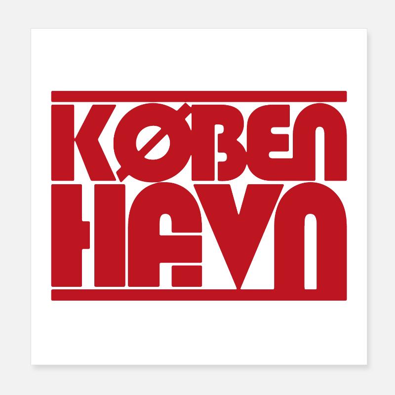 Copenhagen Denmark Typography Design Description Poster 8" x 8" (20x20 cm)