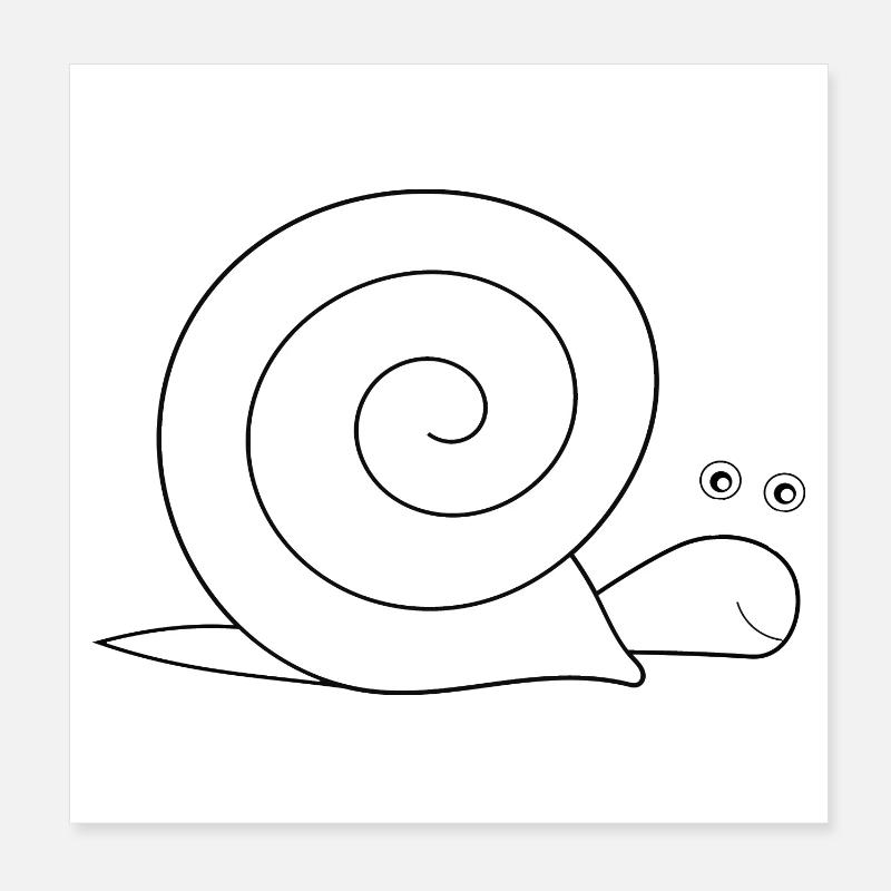 Escargot - Poster 20 x 20 cm - blanc