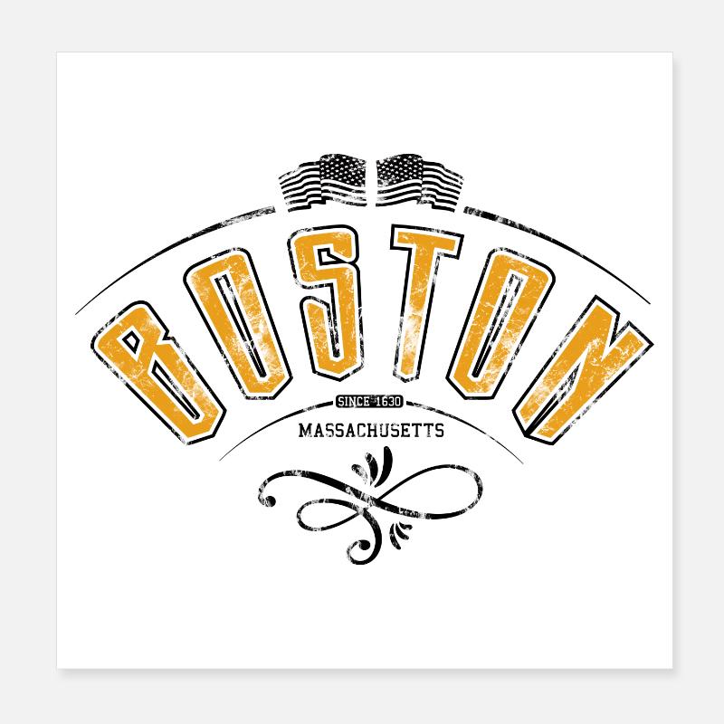 Boston Grunge-Effekt Poster 20x20 cm