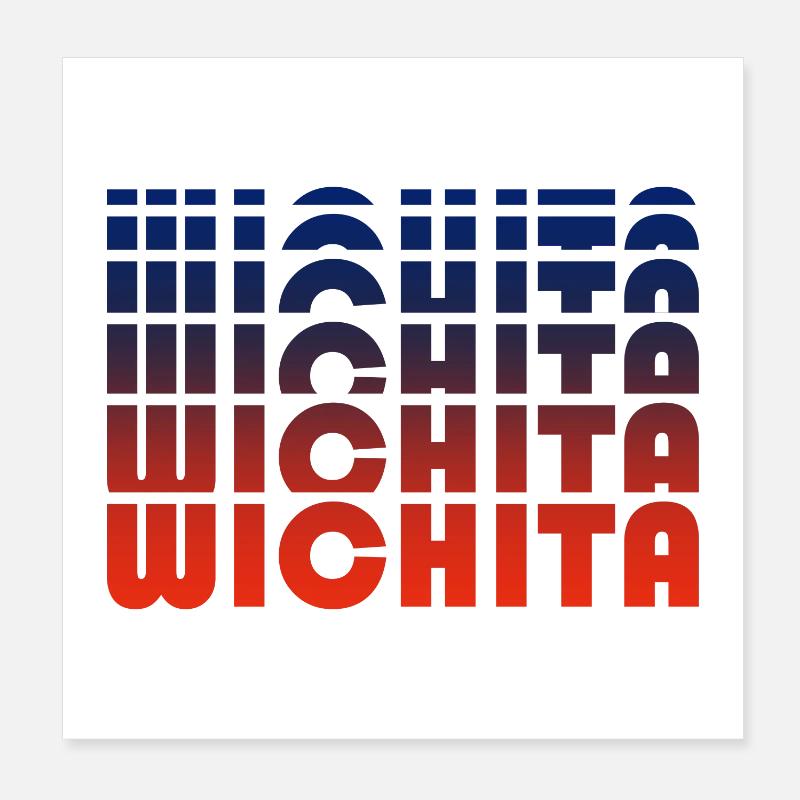 Wichita Gradient Blue-Ro Type Evolve Poster 8" x 8" (20x20 cm)