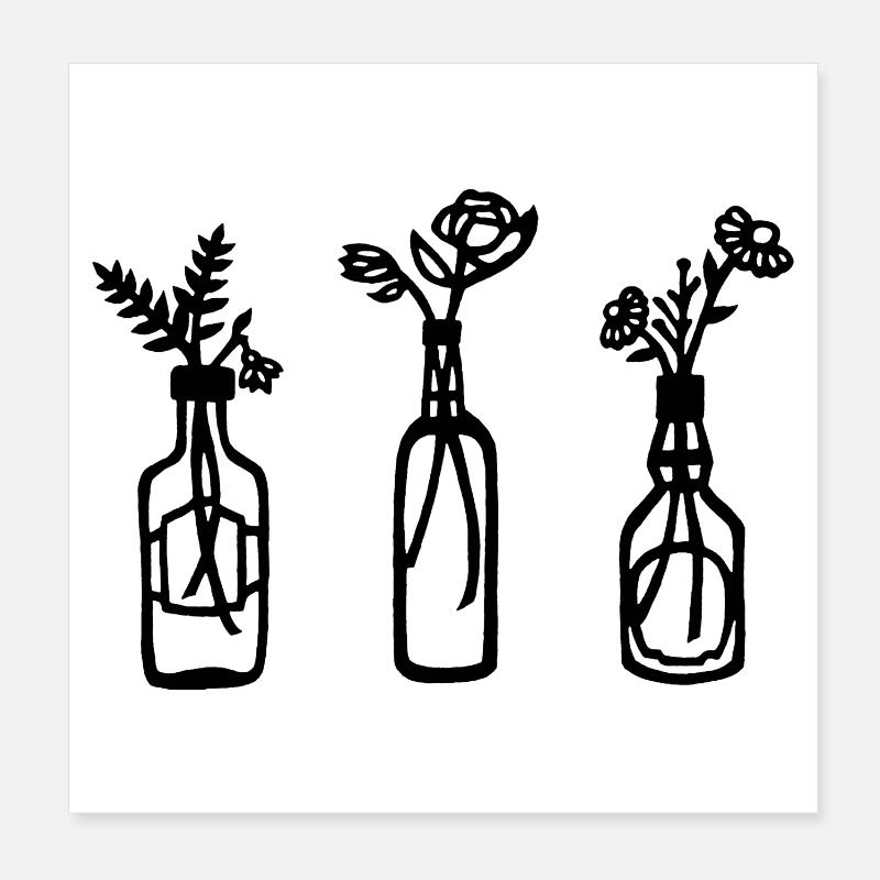 La nature en bouteille (noir) Poster 20 x 20 cm