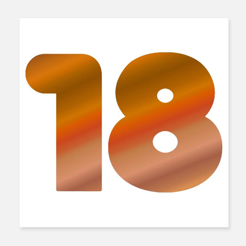 geburtstagsgeschenk 18, bege töne Poster 20x20 cm