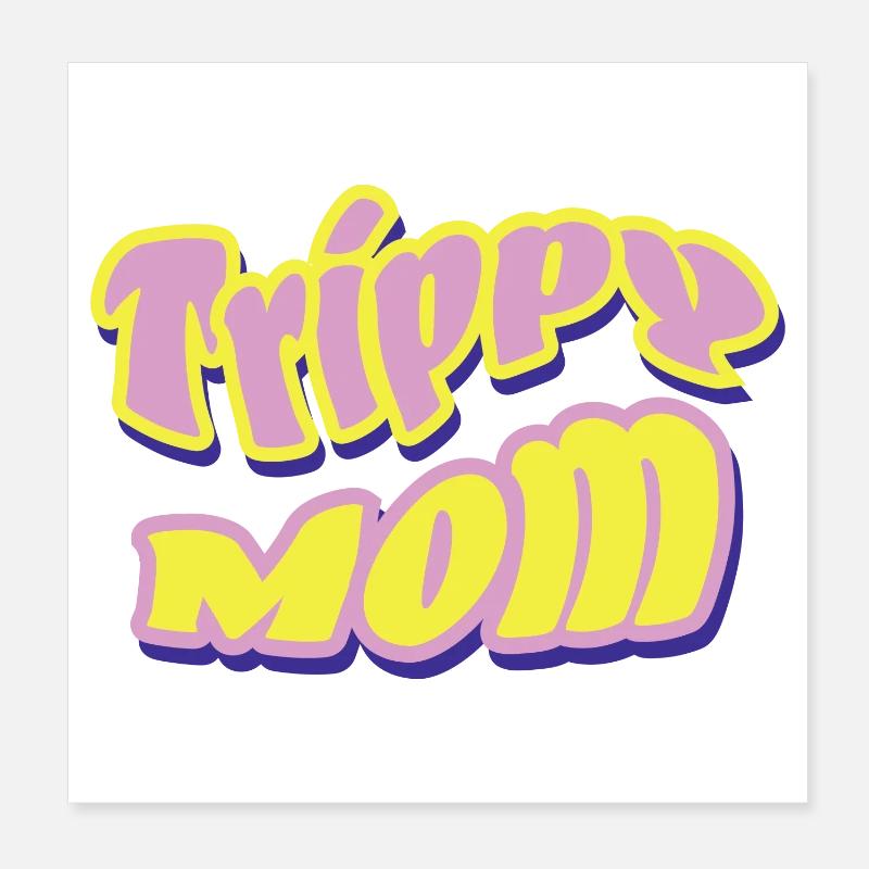 Trippy Mom Rock Psychédélique Poster 20 x 20 cm