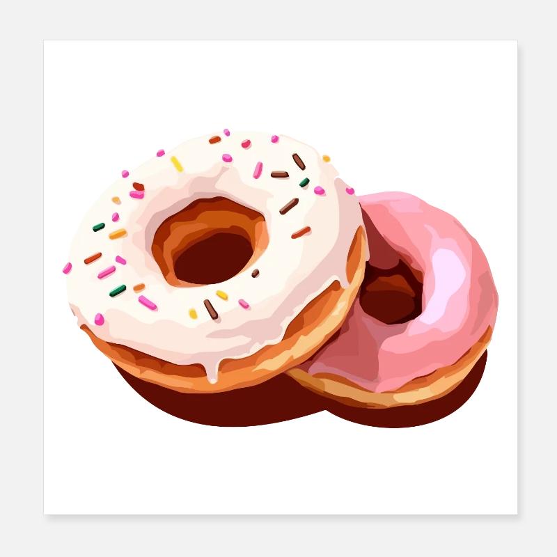 Bunter Donut-Print auf Freizeitkleidung Poster 20x20 cm