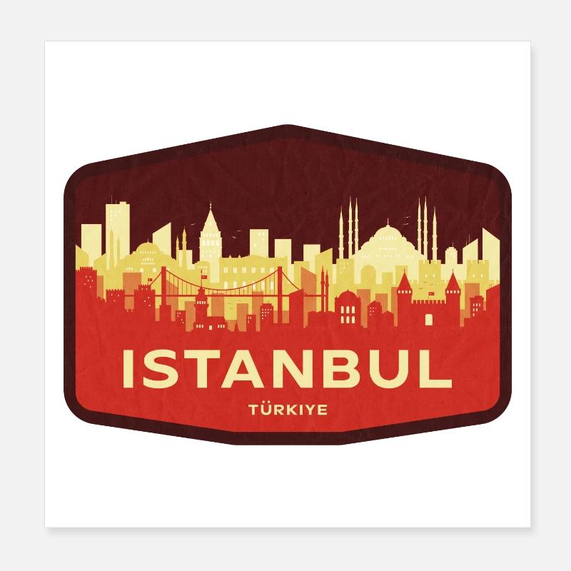 Istanbul Skyline Poster 20x20 cm