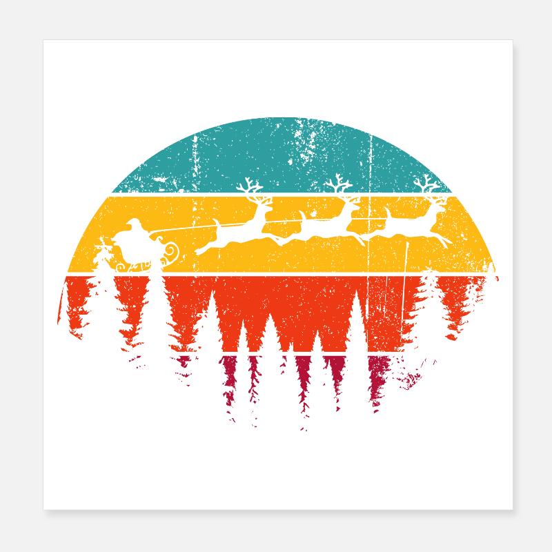 Sunset Wolves Over Pines Poster 8" x 8" (20x20 cm)
