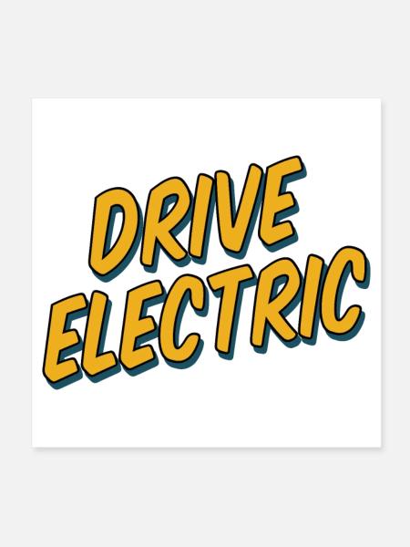 Drive Electric Supercharge - Electric Car Fans - Poster 8" x 8" (20x20 cm) - white - Front