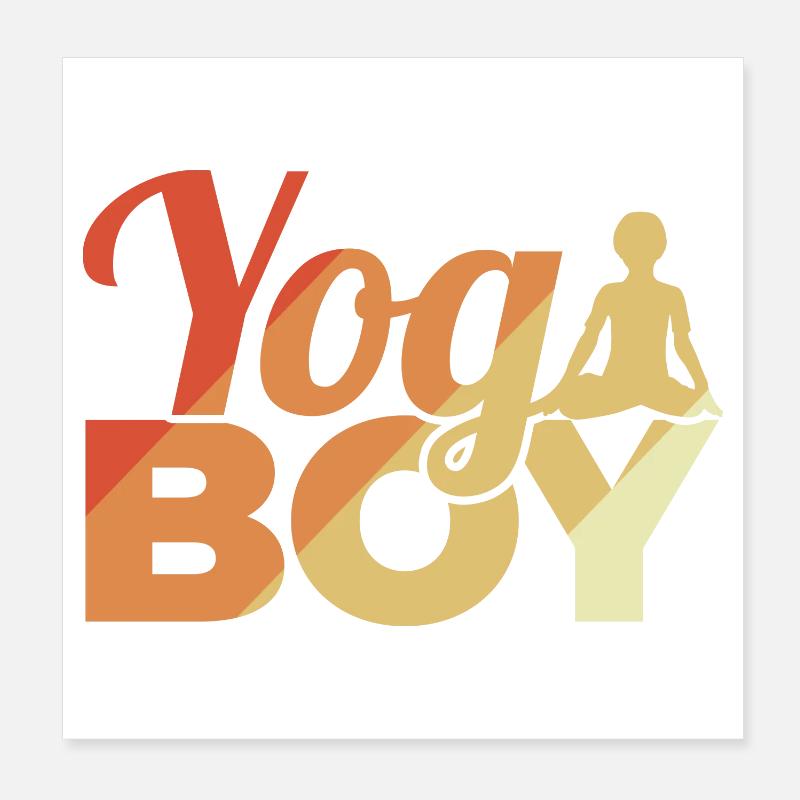 Drôle De Yoga Garçon Poster 20 x 20 cm