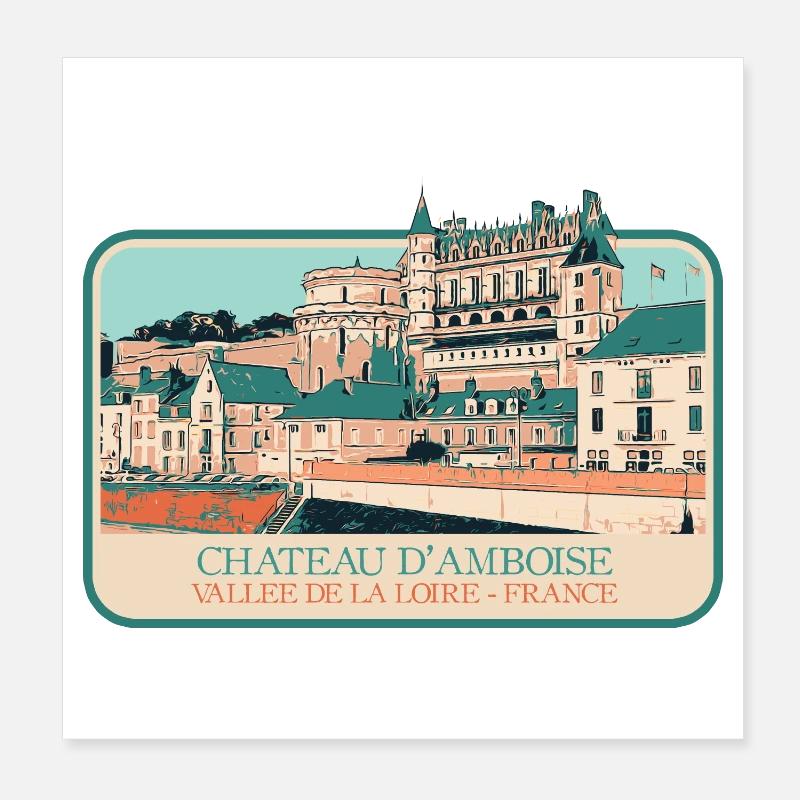 Château d'Amboise, Loire Valley Poster 8" x 8" (20x20 cm)